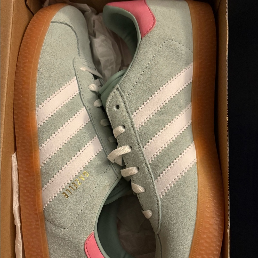 Adidas Pastel Green and Pink Sneakers